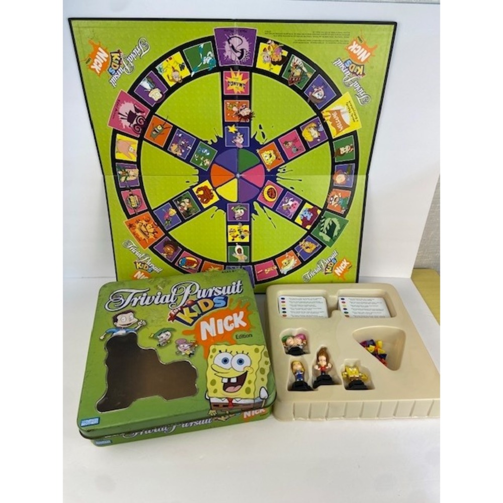 Trivial Pursuit Kids Nickelodeon Edition 2003 Tin SpongeBob Rugrats Board Game